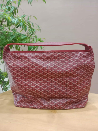 Goyard Boheme Hobo Bag Red Monogram Canvas Fidji Chevron Print