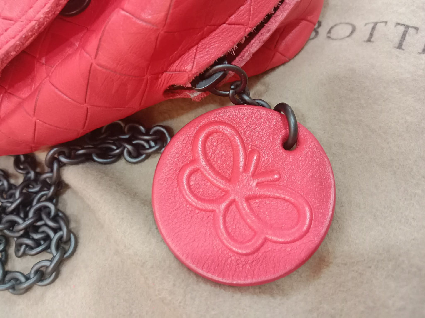 Bottega Veneta Olympia Nappa Butterfly Leather Bag Red