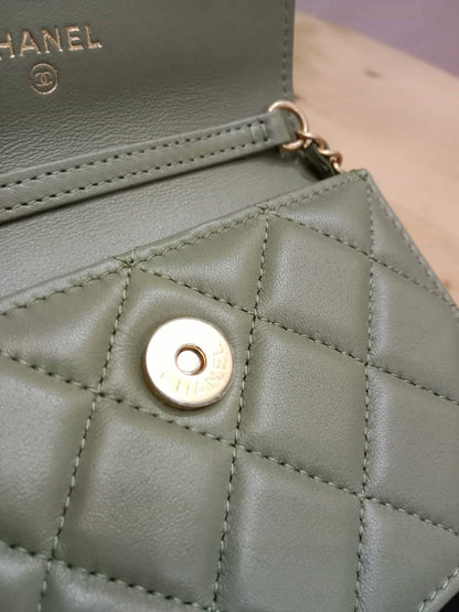 Chanel Pearl Crush Mini Quilted Lambskin Flap Bag Matcha Series 31