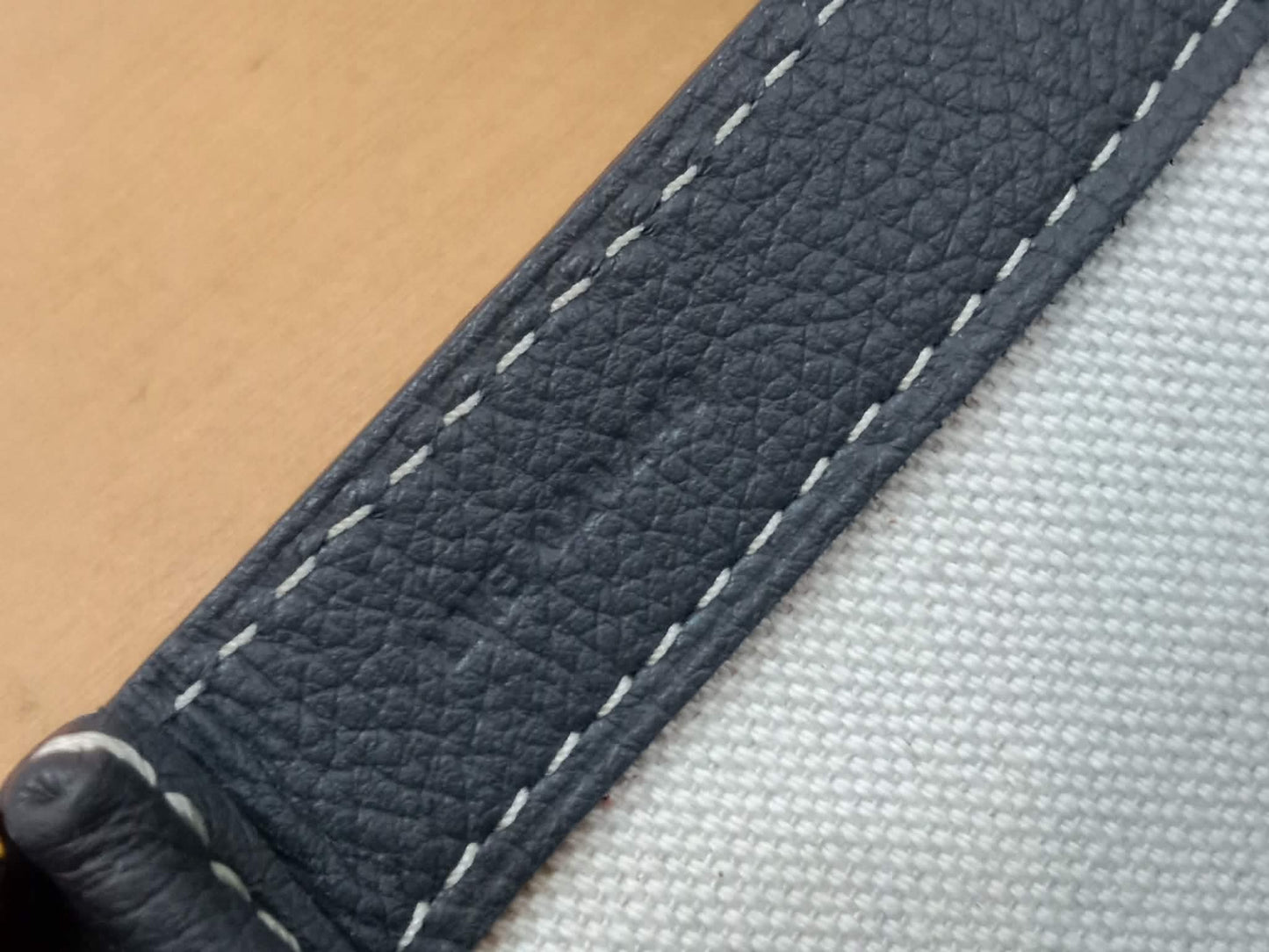 Goyard Saigon Tote Bag Goyardine Canvas with Structured Leather Trim Gris MM