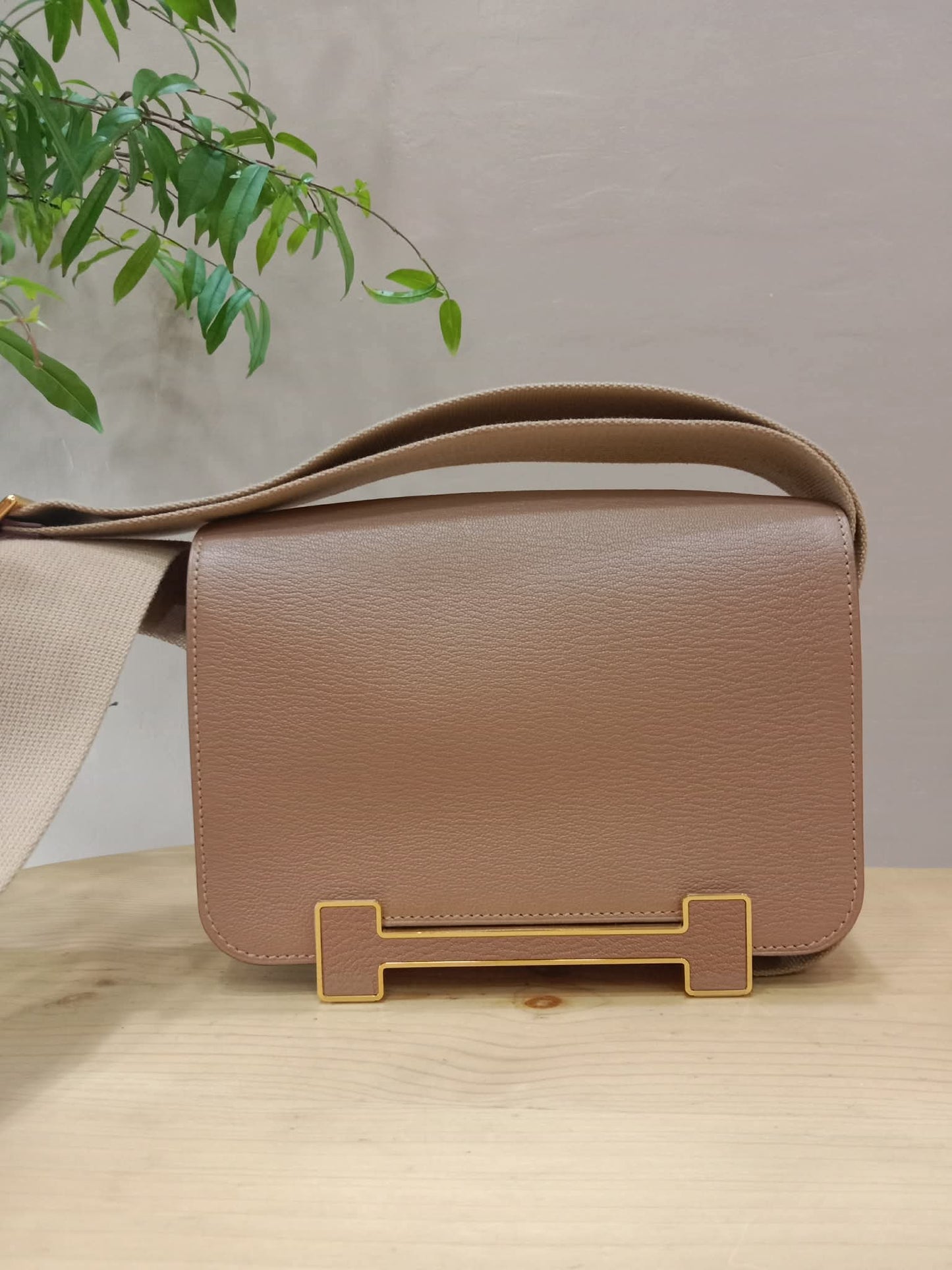 Hermes Geta Chevre Mysore/Swift Etoupe GHW Stamp U 2022