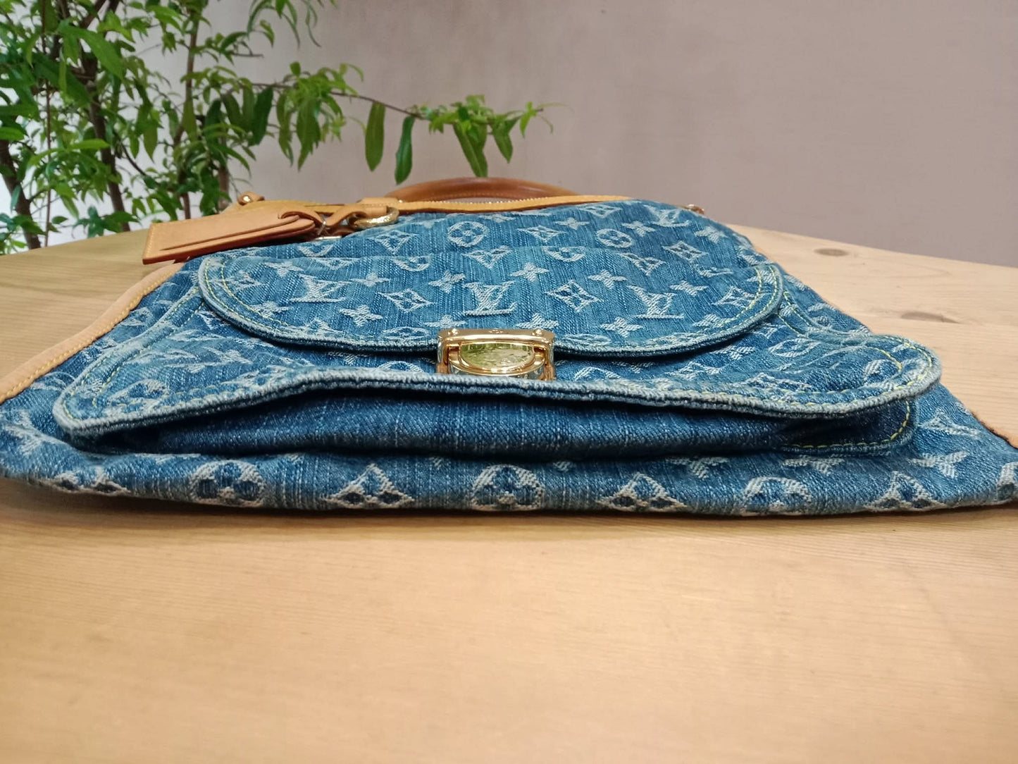 Louis Vuitton Monogram Denim Sac Plat Blue