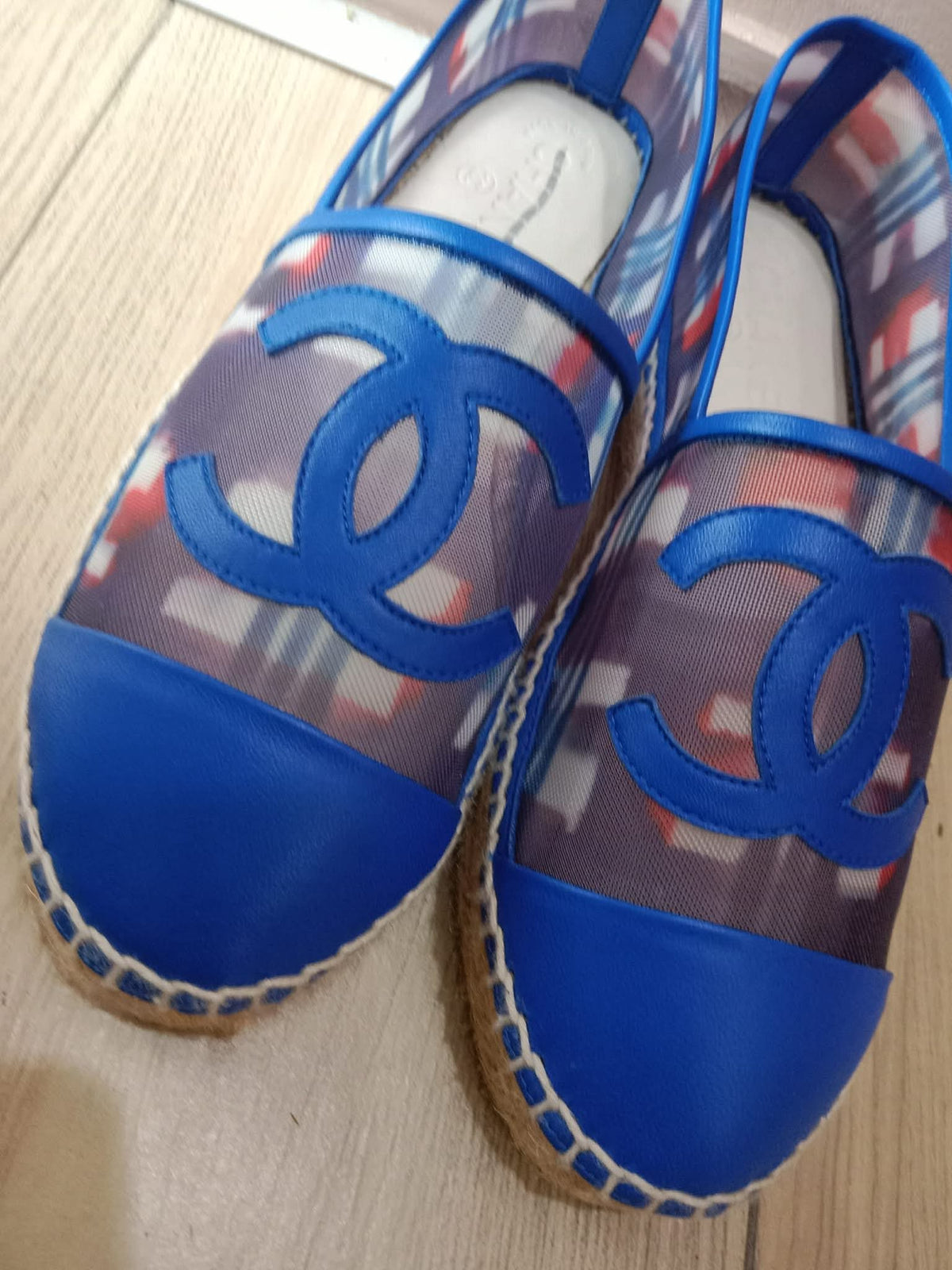 Chanel CC Espadrille Flats Blue Size 37
