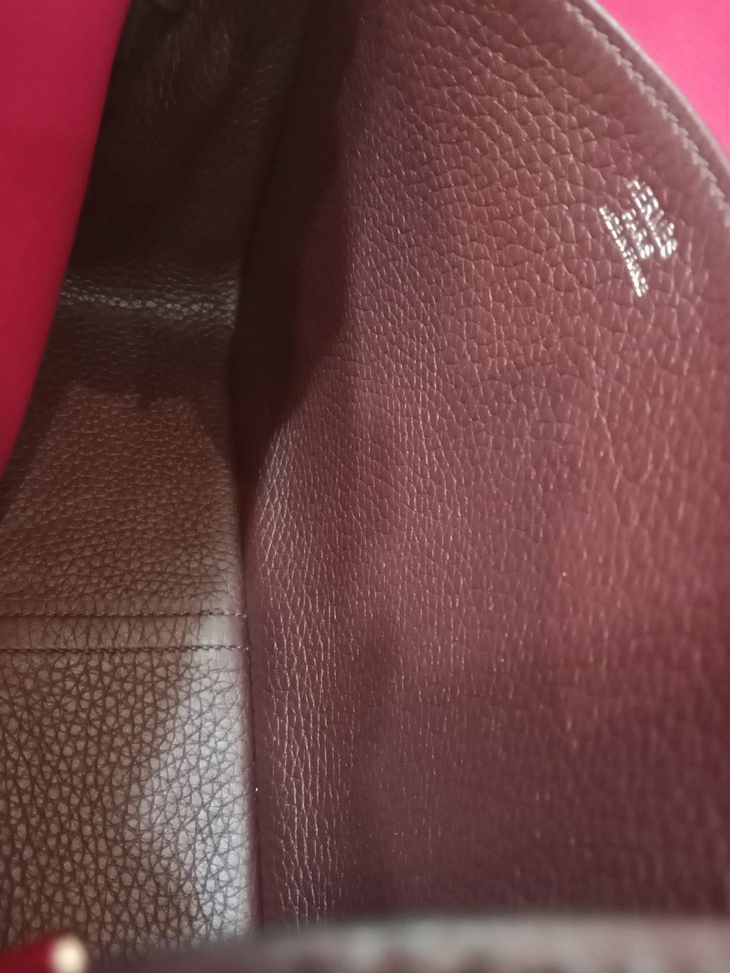 Hermes Halzan 25 Clemence Rouge/Framboise Stamp Z 2021