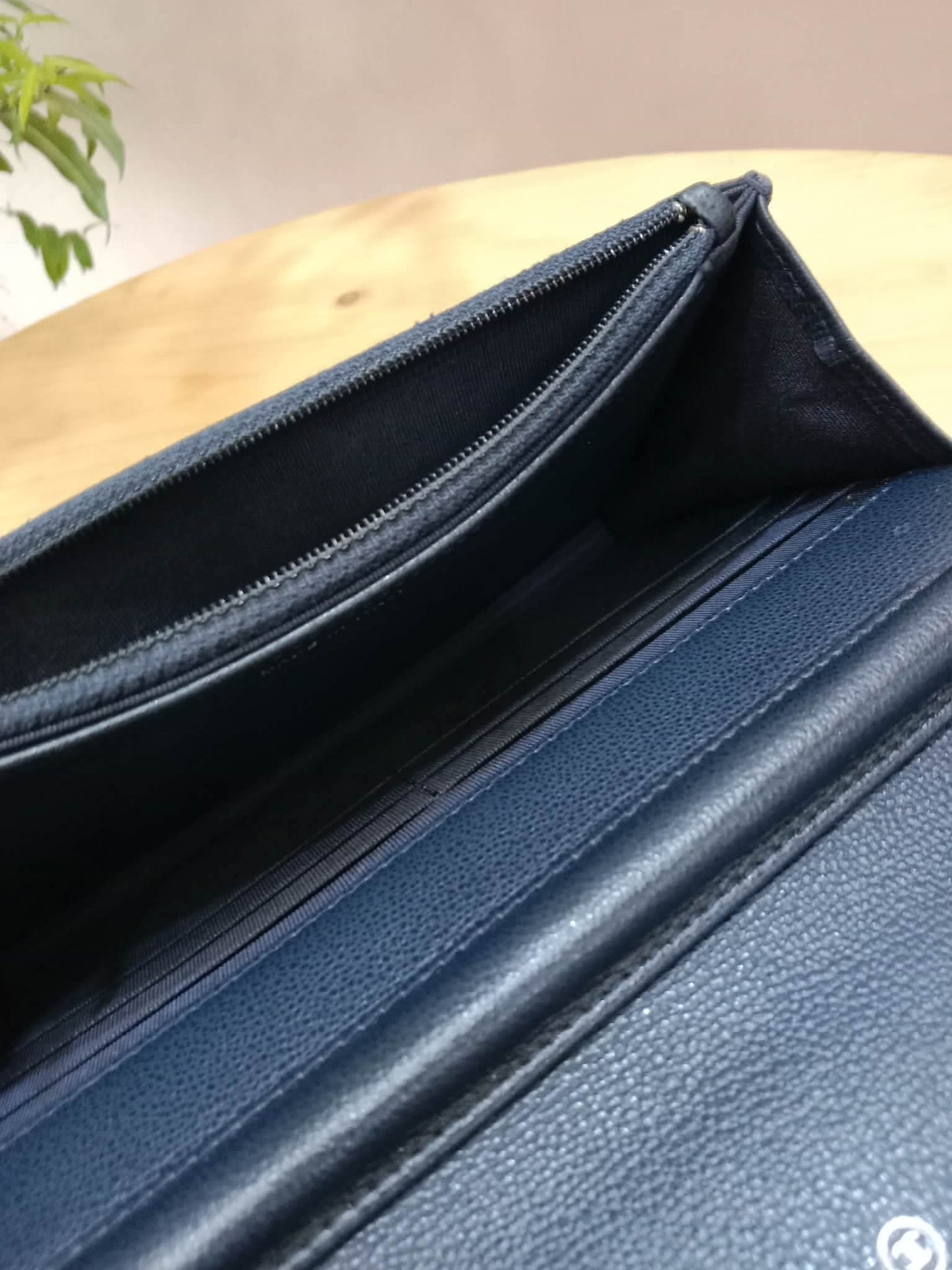 Chanel CC Box Wallet On Chain Caviar Navy Blue Series 27