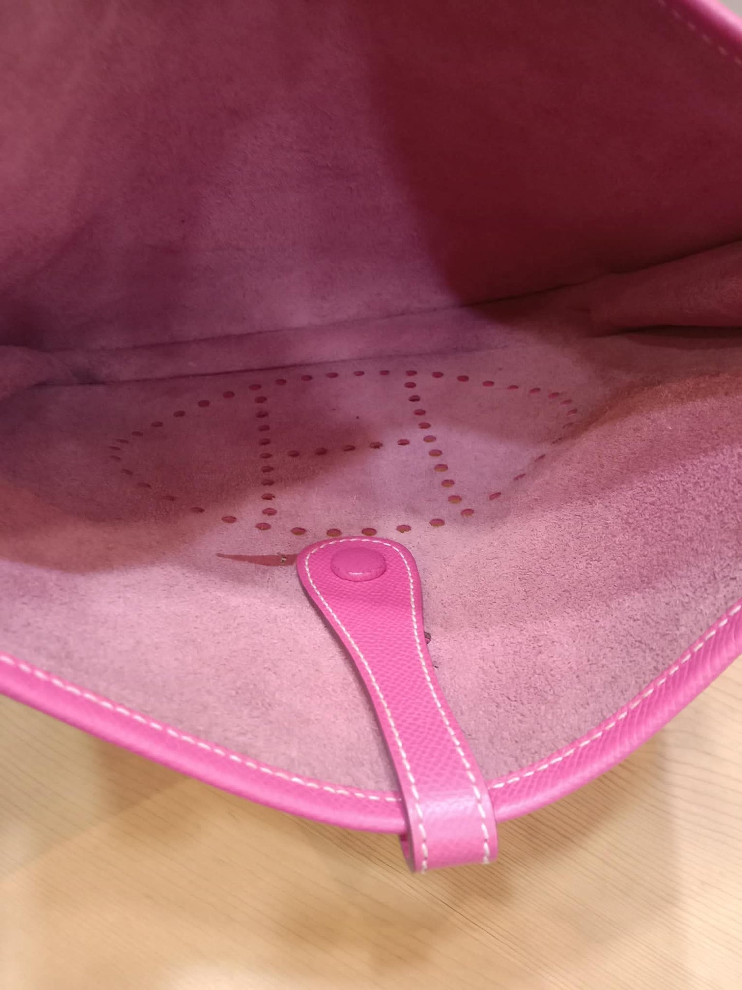 Hermes Evelyne Pink Epsom PM Stamp O Square 2011
