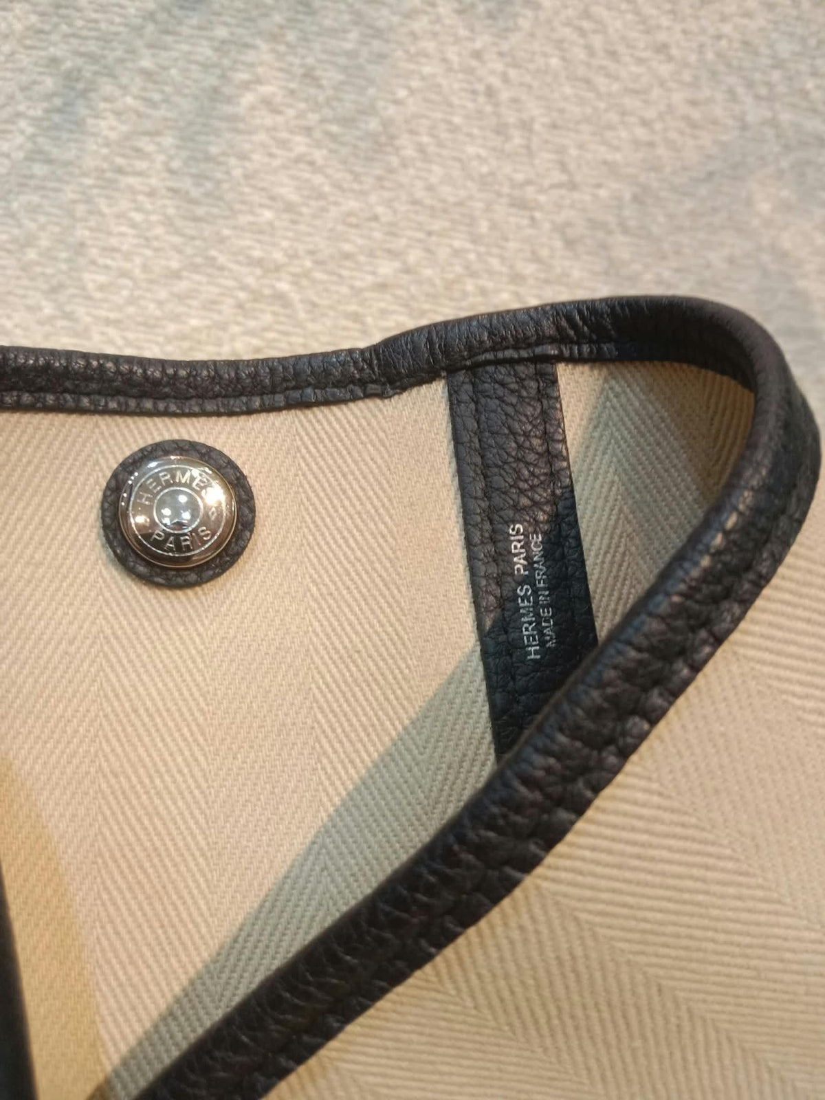 Hermes Garden Party 36 Beige/Noir Stamp D 2019