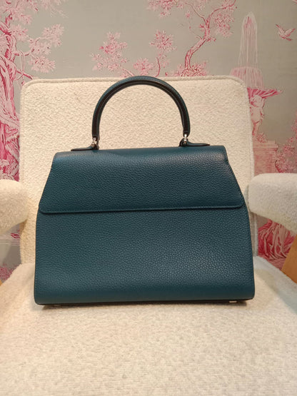 Moynat Rejane Blue Leather Bag