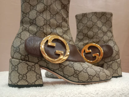 Gucci Blondie GG Supreme ankle Boots GG Medallion Size 26