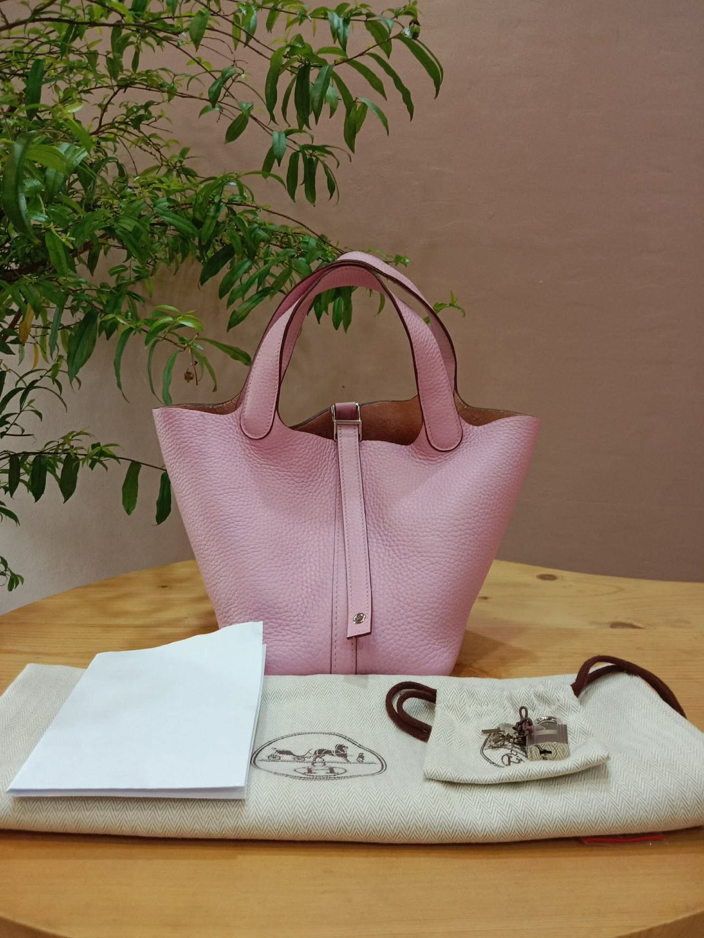 Hermes Picotin Lock 18 Rose Sakura Clemence Stamp Z 2021