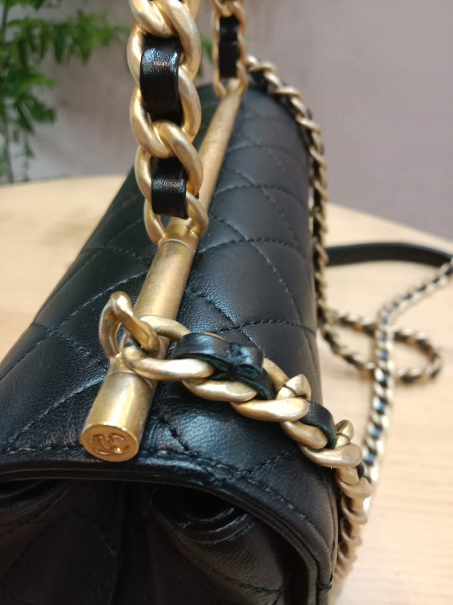 Chanel La Parisienne Quilted Lambskin Tophandle Bag Black Series 30