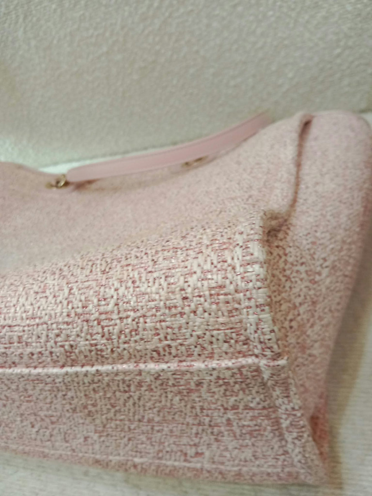 Chanel Deauville Tote Tweed Pink Microchipped