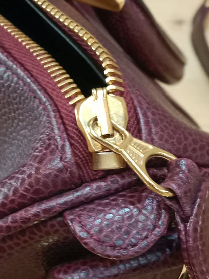 Chanel Boston Bag Burgundy Caviar Series 2