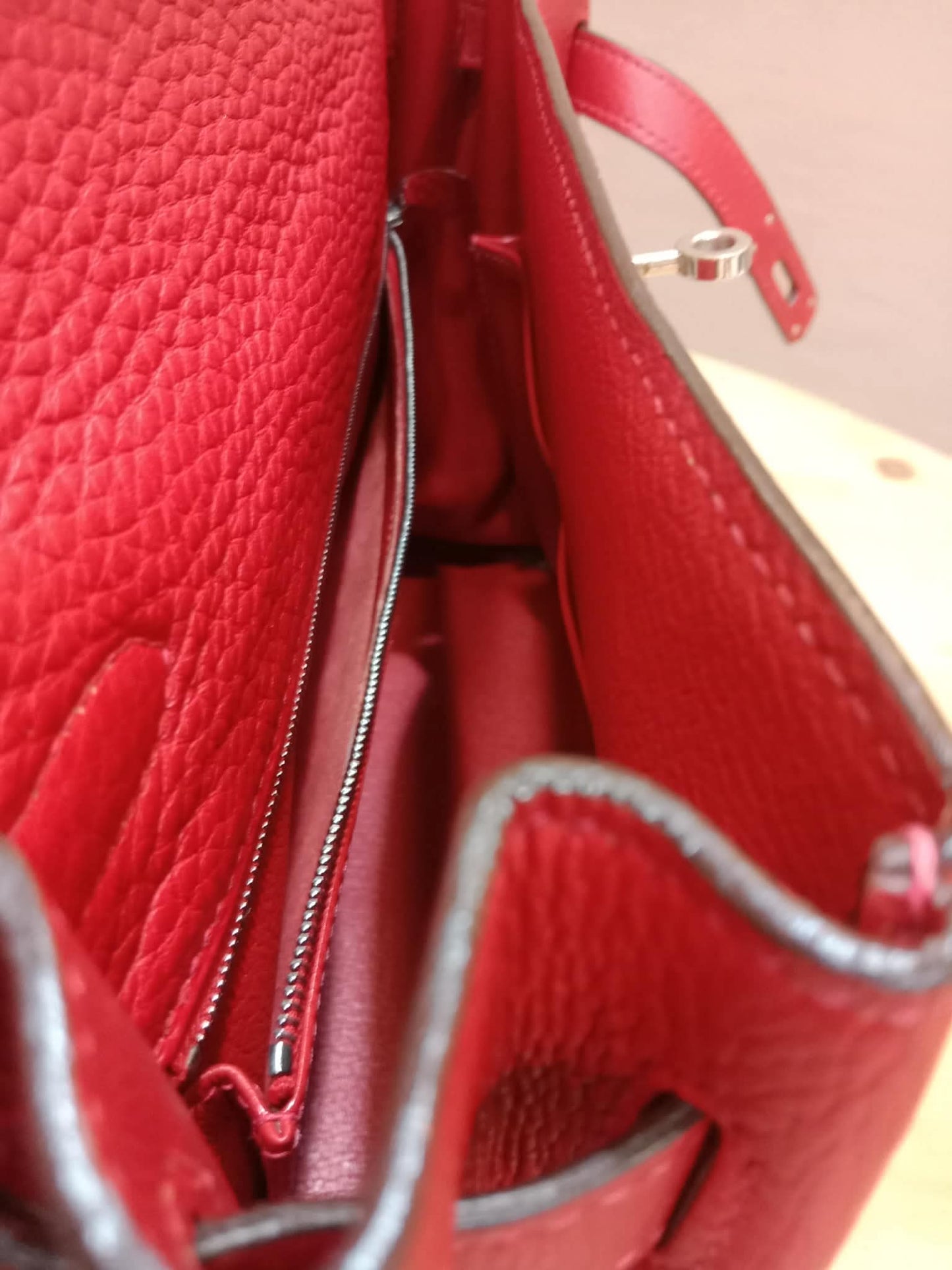 Hermes Kelly 32 Rouge Casaque Togo Stamp I Square 2005