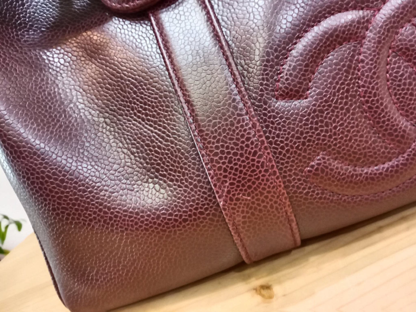 Chanel Boston Bag Burgundy Caviar Series 2