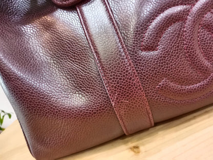 Chanel Boston Bag Burgundy Caviar Series 2