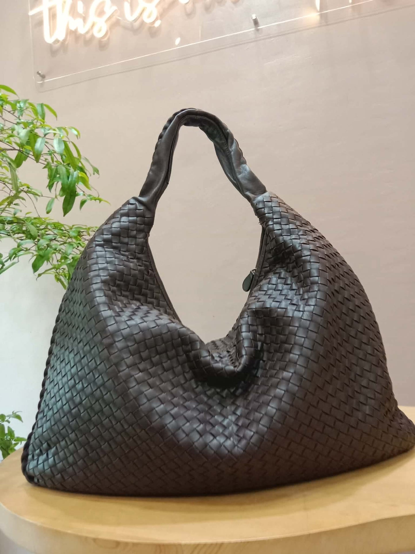 Bottega Veneta Intrecciato Espresso Woven Nappa Leather Maxi Bag