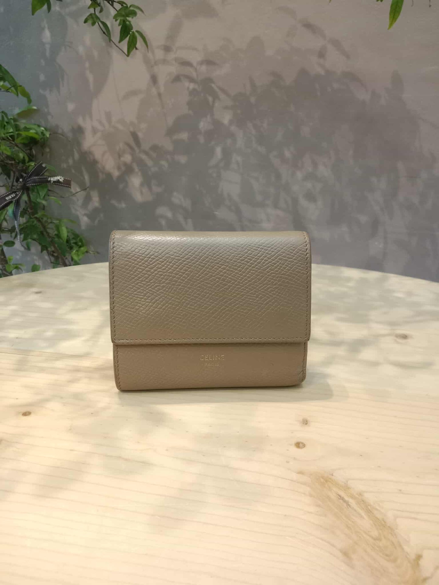 Celine Beige Trifold Wallet