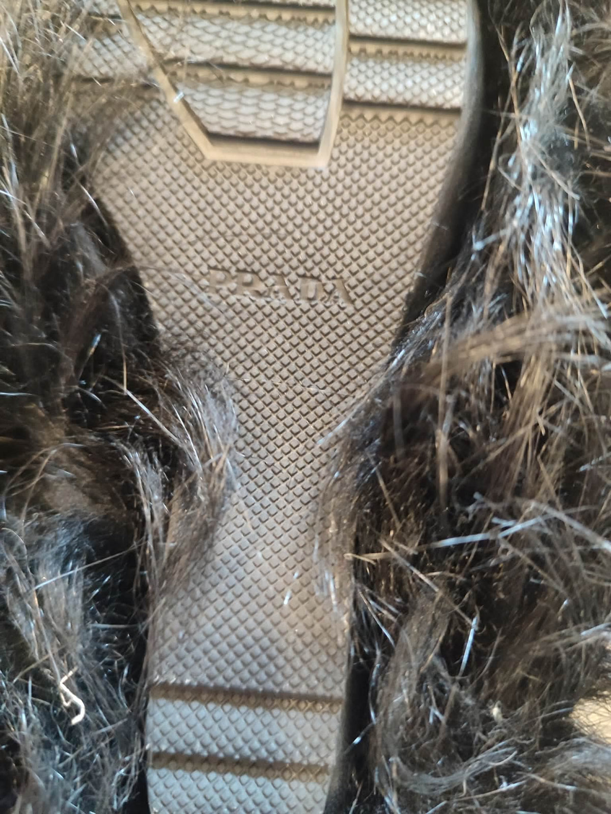 Prada Rossa Fur Black Boots Size 35