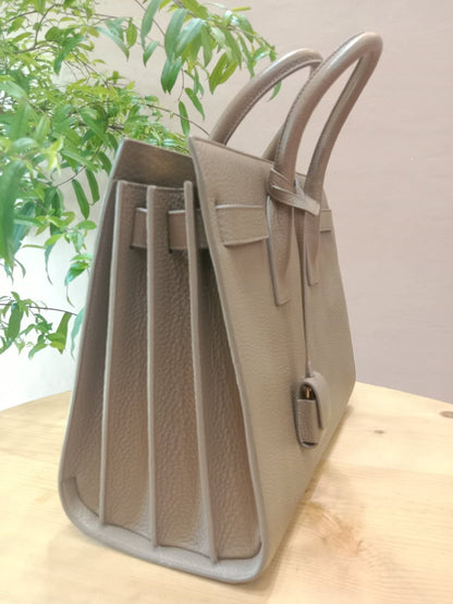 Saint Laurent Sac De Jour Taupe Grained Leather