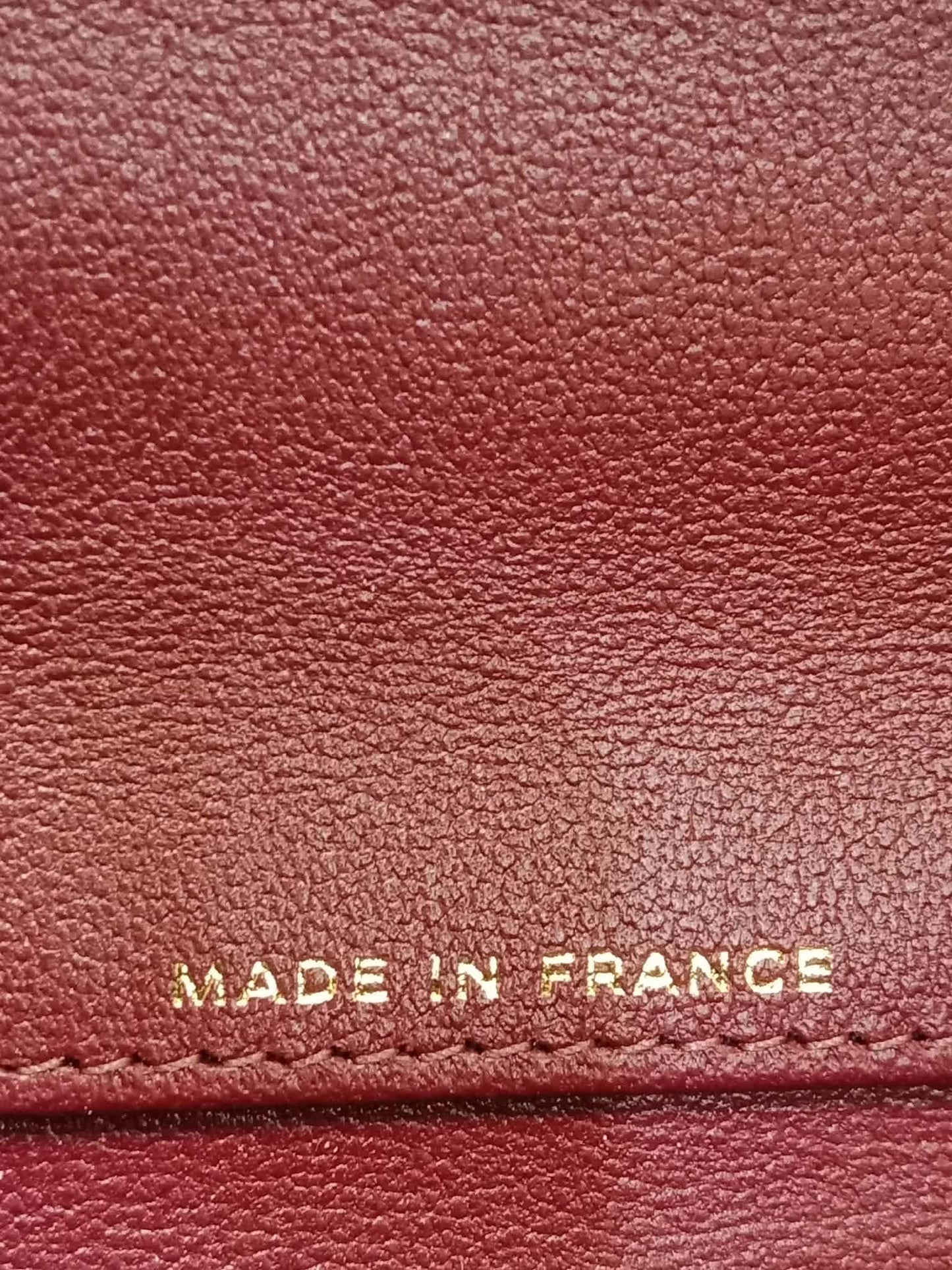 Chanel Tophandle Lizard Embossed Calfskin Clutch Dar Burgundy Microchipped