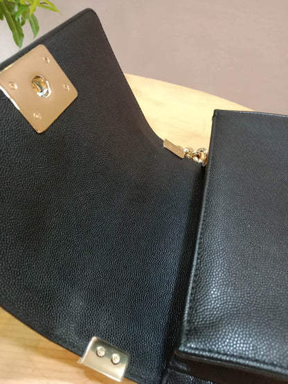 Chanel Le Boy Flap Caviar Small Black Series 23