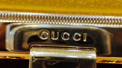 Gucci GG Floral Bamboo Bag Yellow