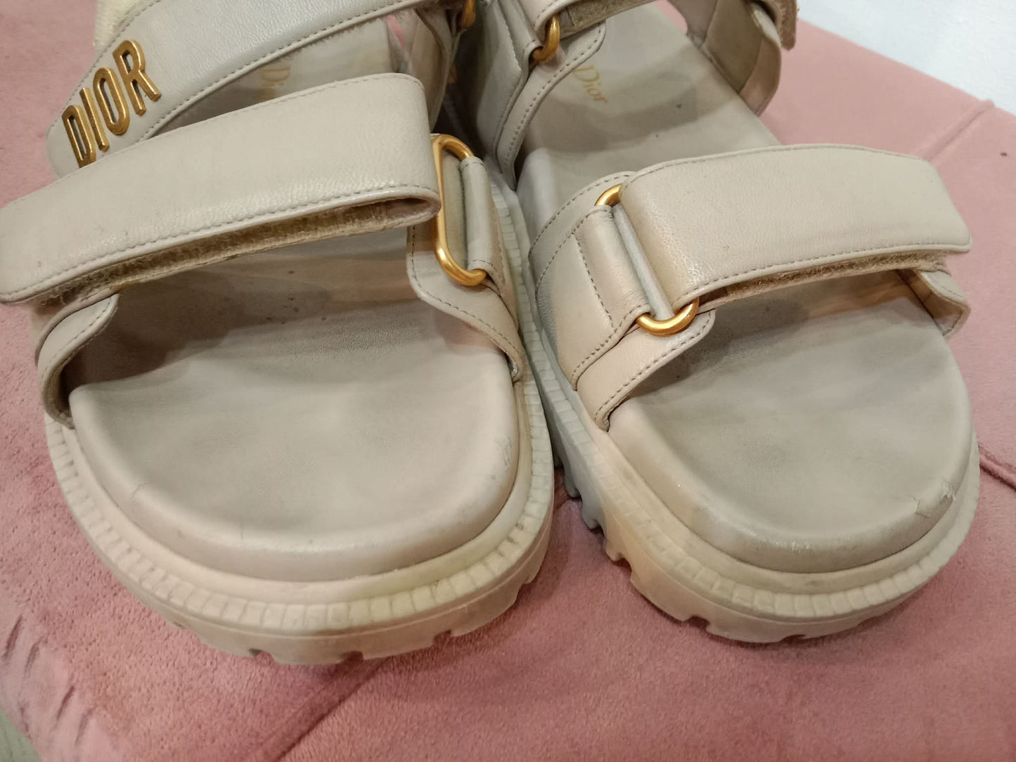 Christian Dior Dioract Sandals Beige Size 37
