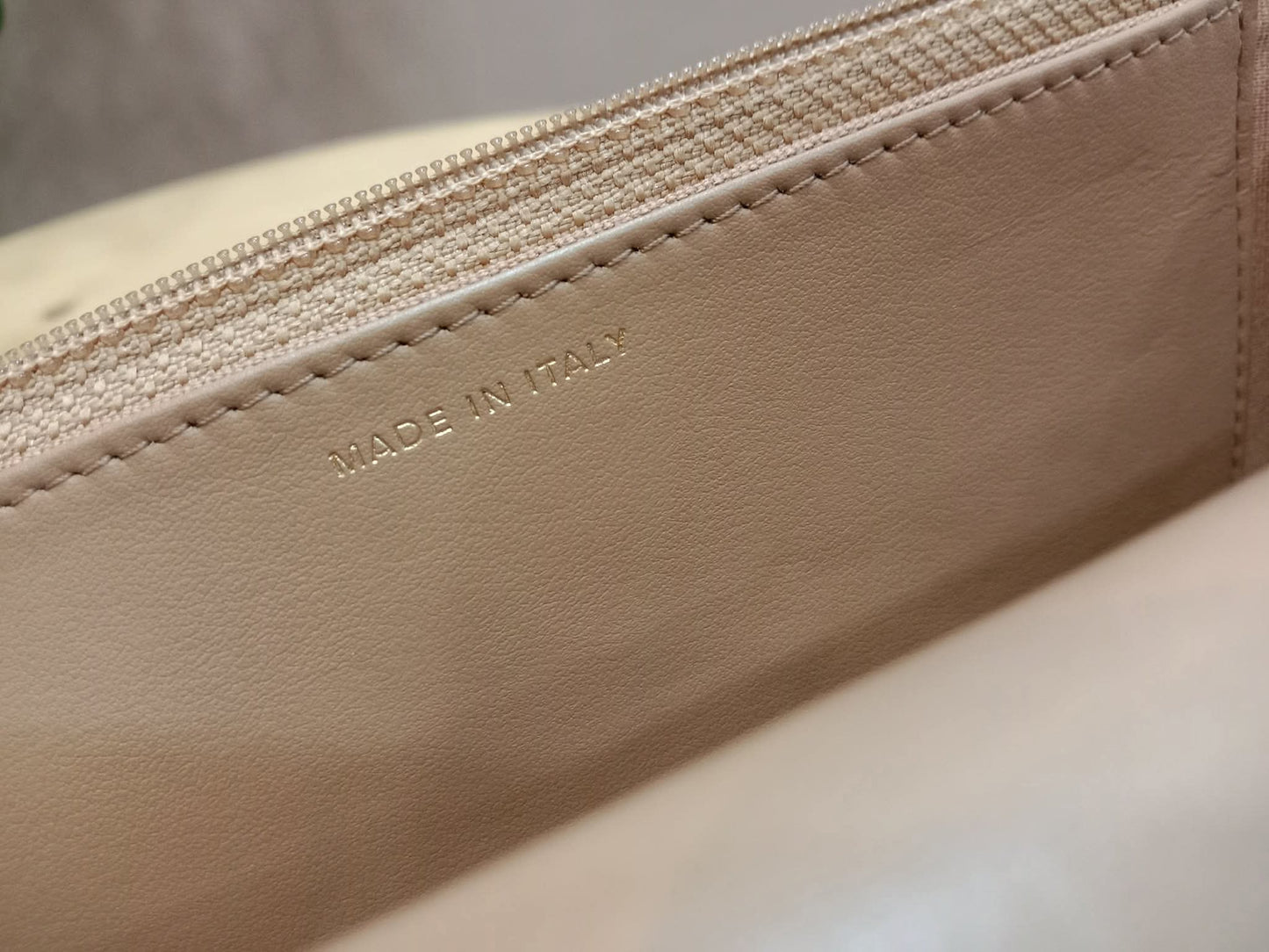 Chanel Quilted Wallet On Chain Lambskin Beige Microchipped
