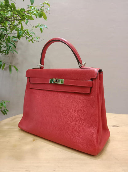 Hermes Kelly 32 Rouge Casaque Togo Stamp I Square 2005