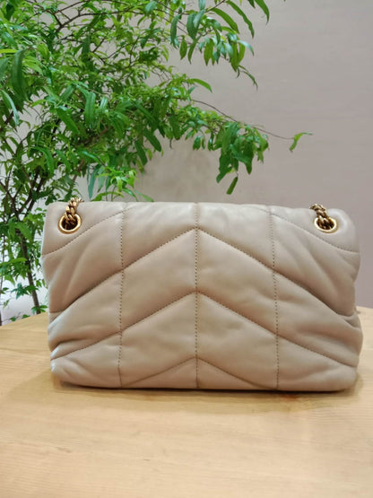 Saint Laurent Quilted Lambskin Lou Puffer Shoulder Bag