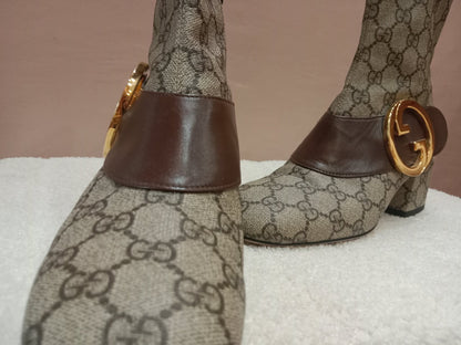 Gucci Blondie GG Supreme ankle Boots GG Medallion Size 26