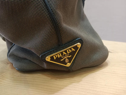 Prada Logo Jacquard Tote Corda Bruciato