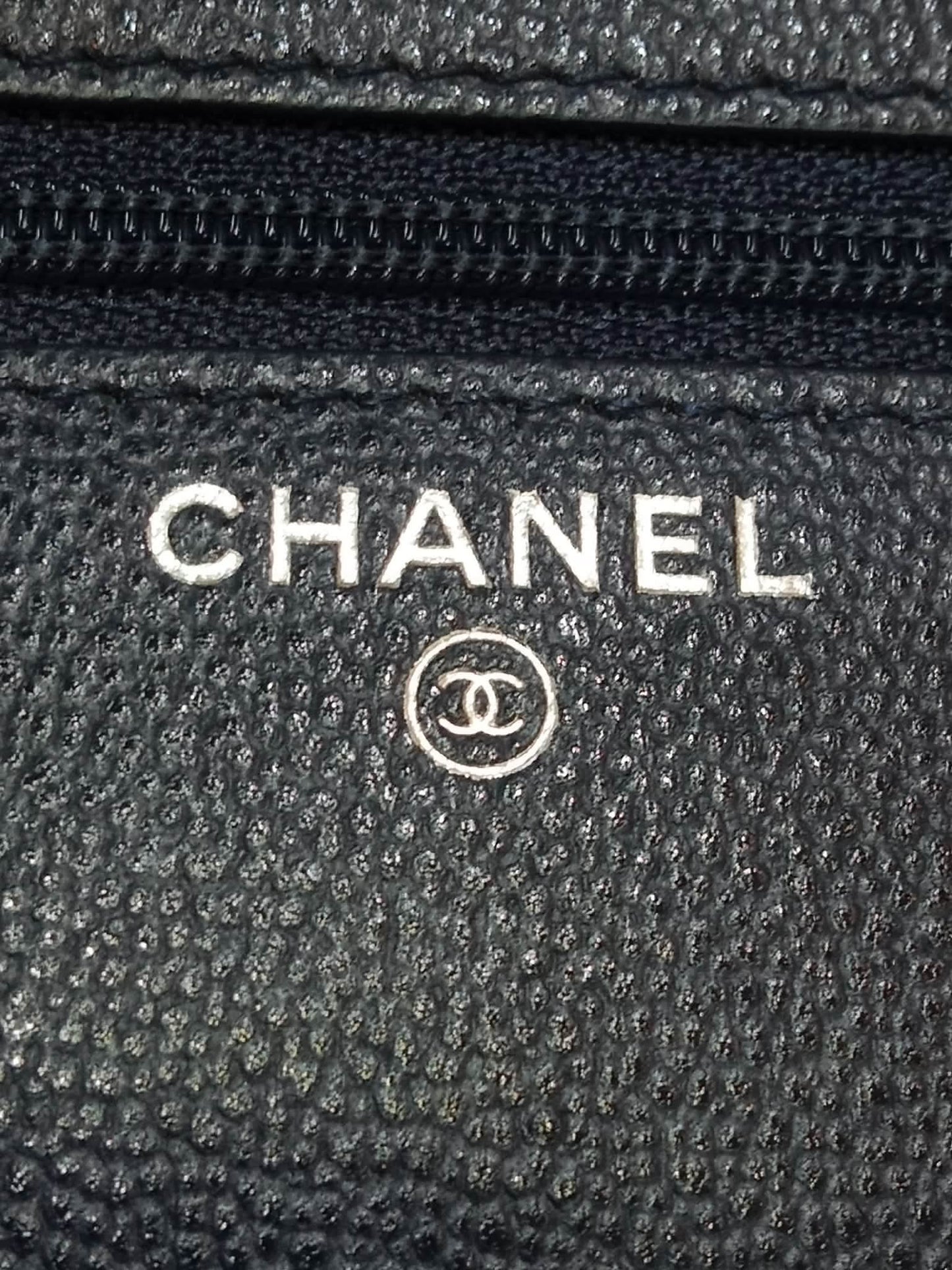 Chanel CC Box Wallet On Chain Caviar Navy Blue Series 27