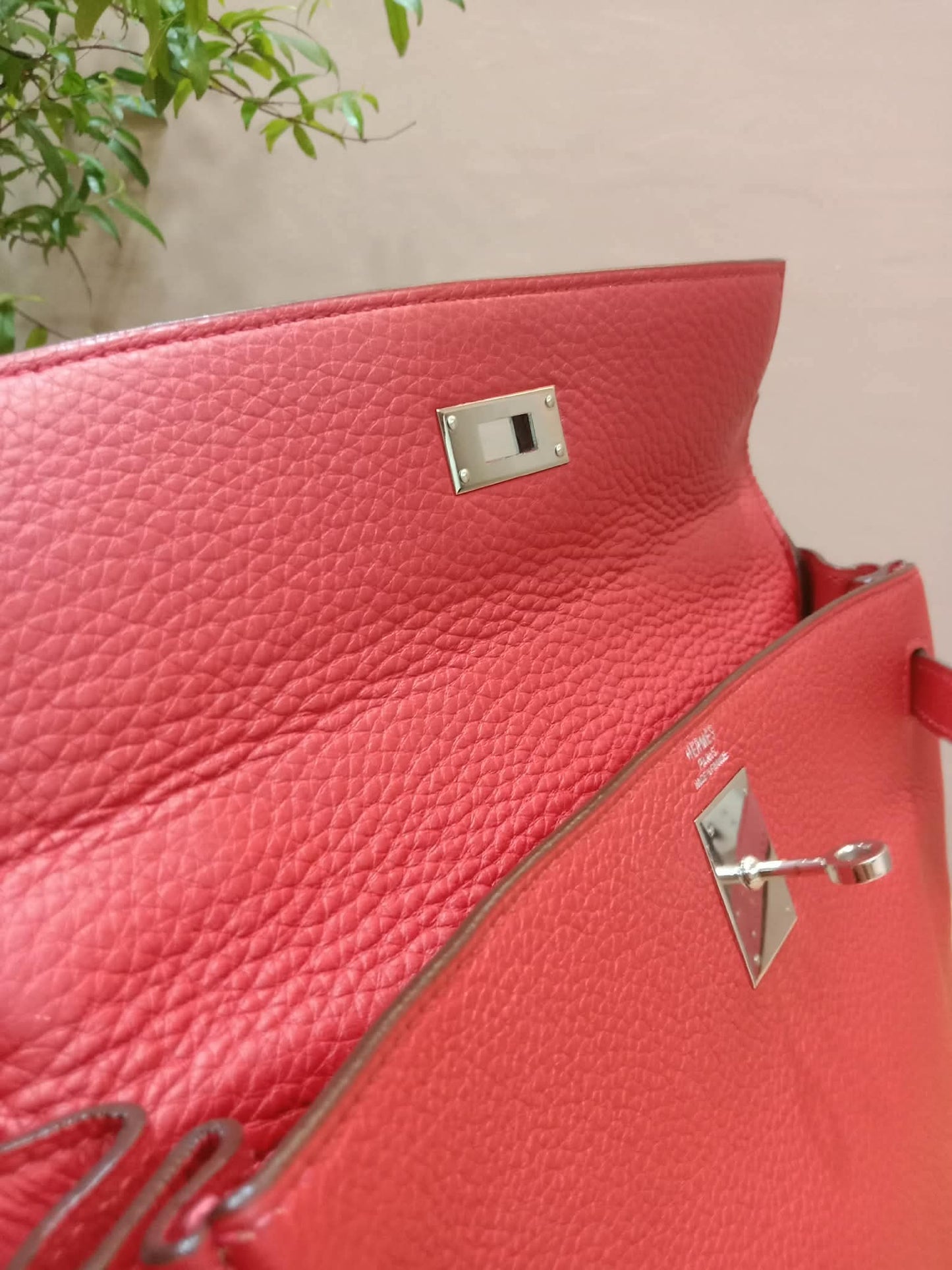 Hermes Kelly 32 Rouge Casaque Togo Stamp I Square 2005