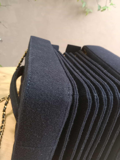 Chanel Paris-Hamburg Accordion Quilted Navy Blue Wool Aged Crossbody Runway Bag Series 25