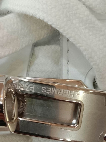Hermes Day White Kelly Sneakers Rose Gold Buckle Size 35