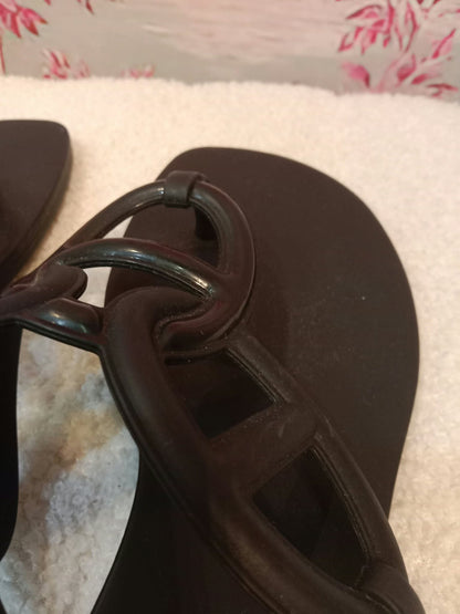 Hermes Egerie Sandals Black Size 35