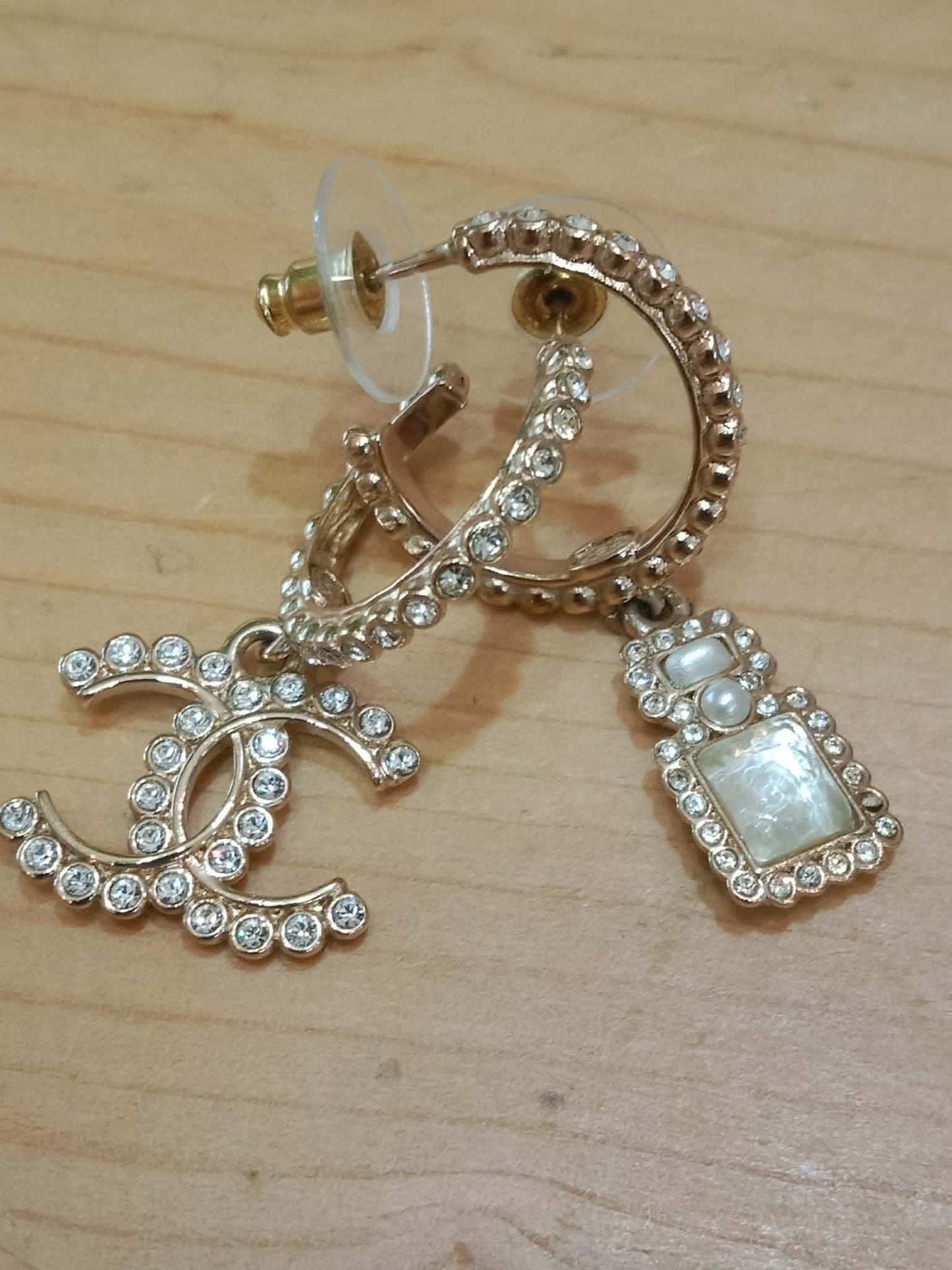 Chanel Drop Hoop Earrings
