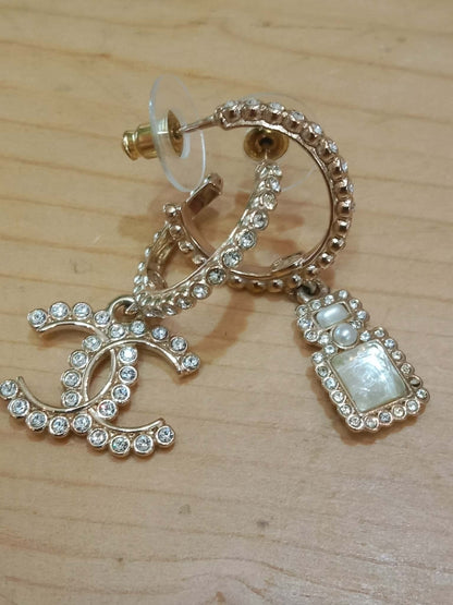 Chanel Drop Hoop Earrings