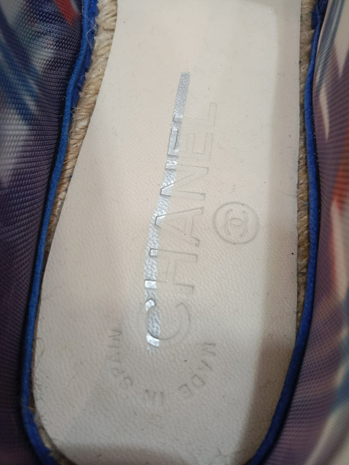 Chanel CC Espadrille Flats Blue Size 37