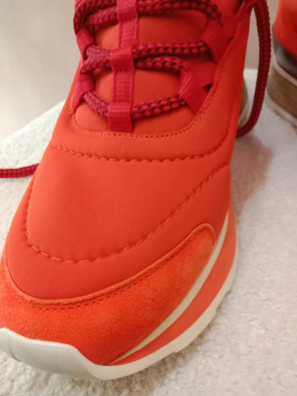 Hermes Miles Neoprene/Suede Sneakers Red Size 38