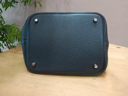Hermes Picotin 22 Noir Clemence Stamp T 2015