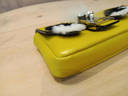 Fendi Monster Baguette Leather and Fur Micro