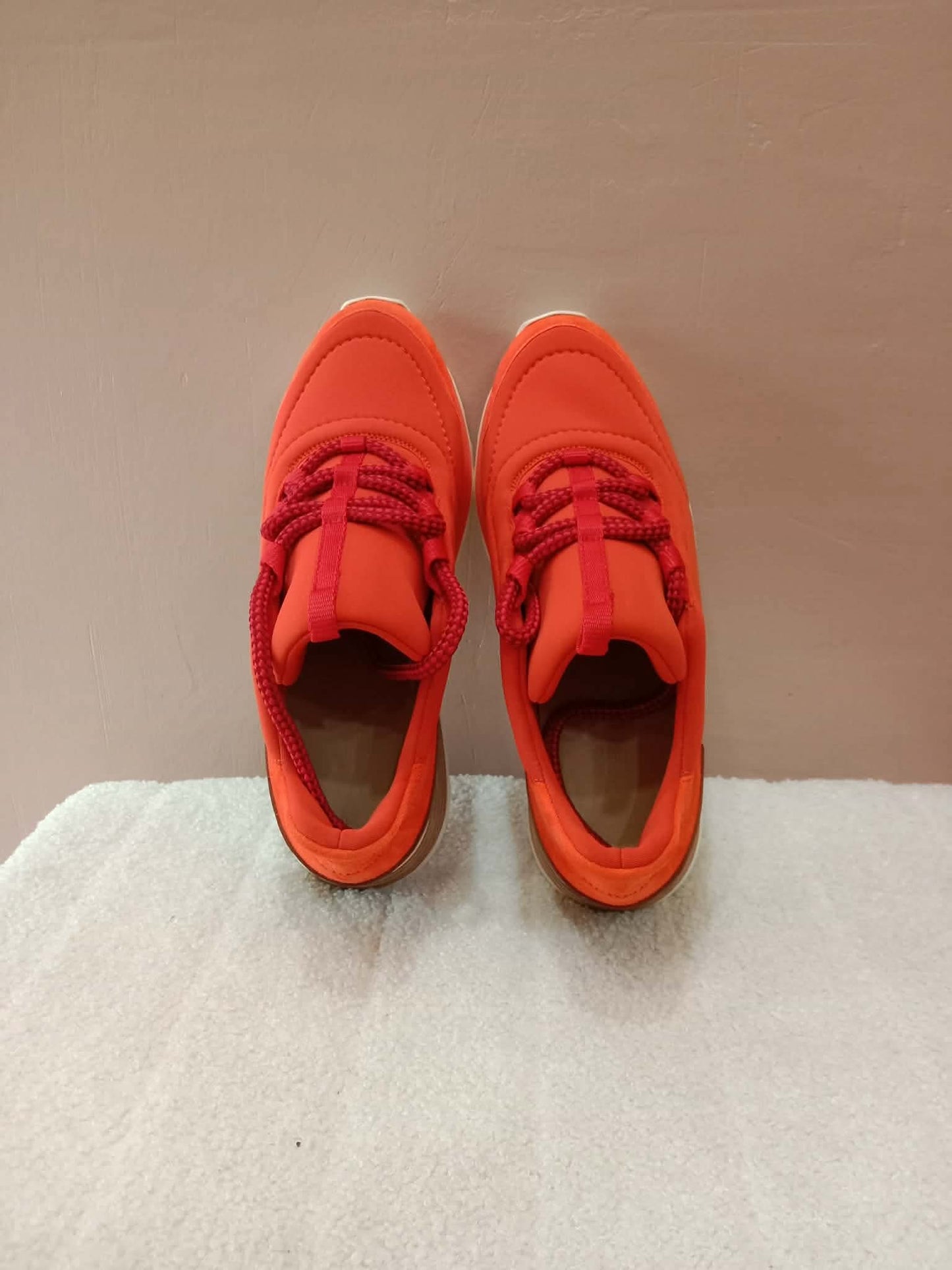 Hermes Miles Neoprene/Suede Sneakers Red Size 38