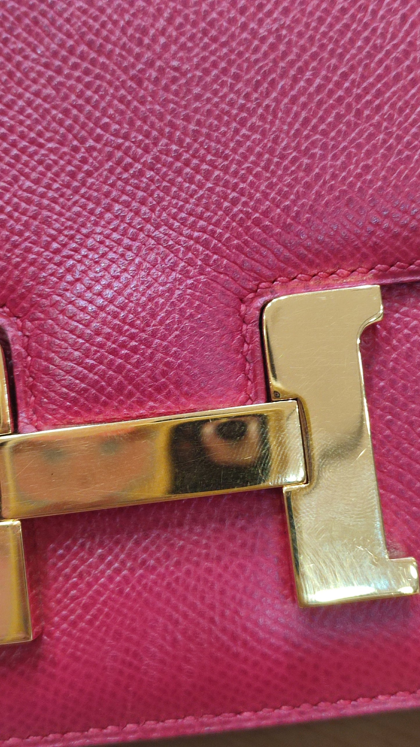 Hermes Constance 18 Red Courchevel Stamp Y Circle 1995