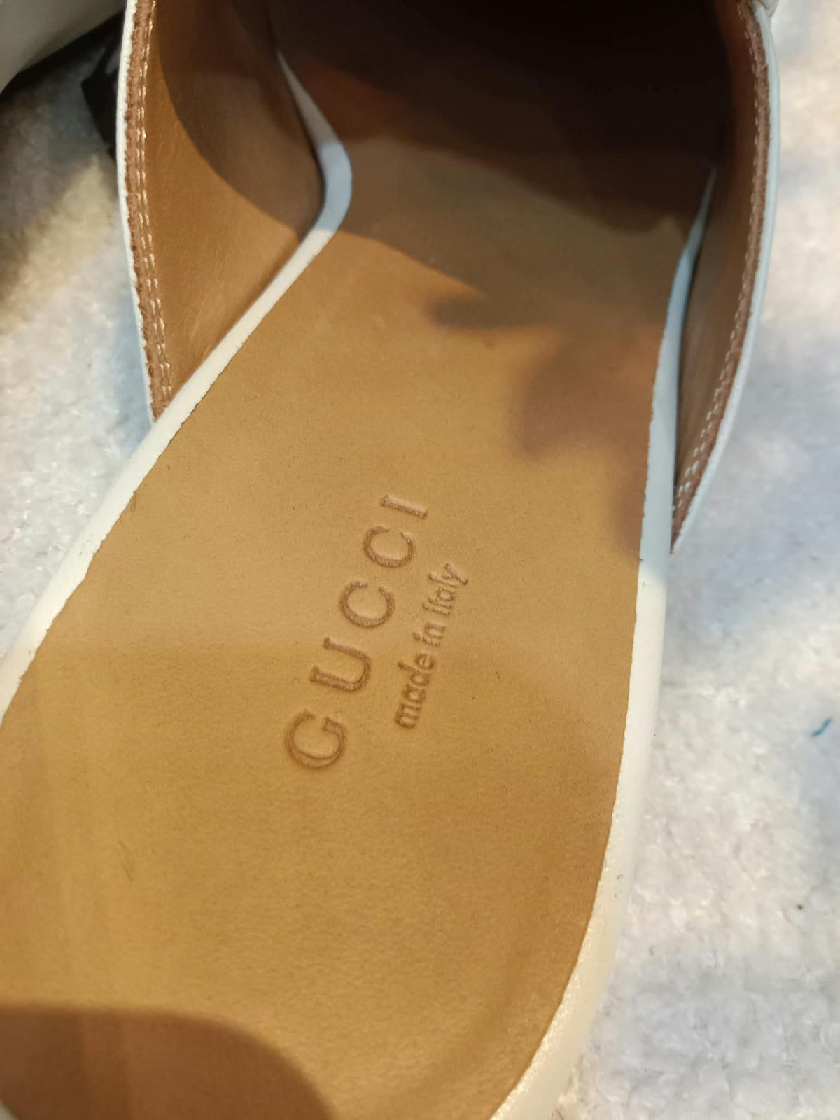 Gucci Princetown Horsebit Mules White Size 38