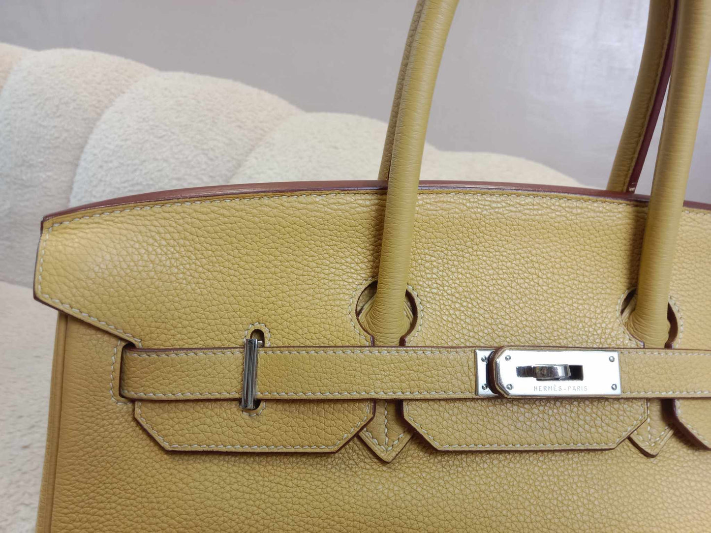 Hermes Birkin 35 Jaune Poussin Togo Stamp M Square 2009