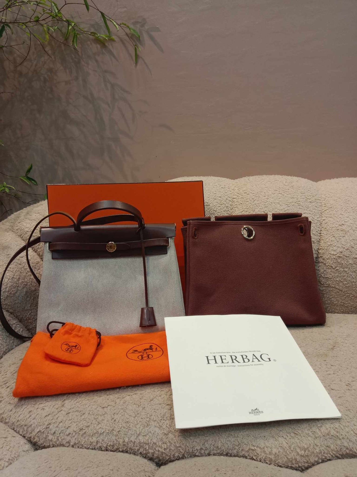 Hermes Herbag 31 Chocolate Brown Stamp E Square 2001