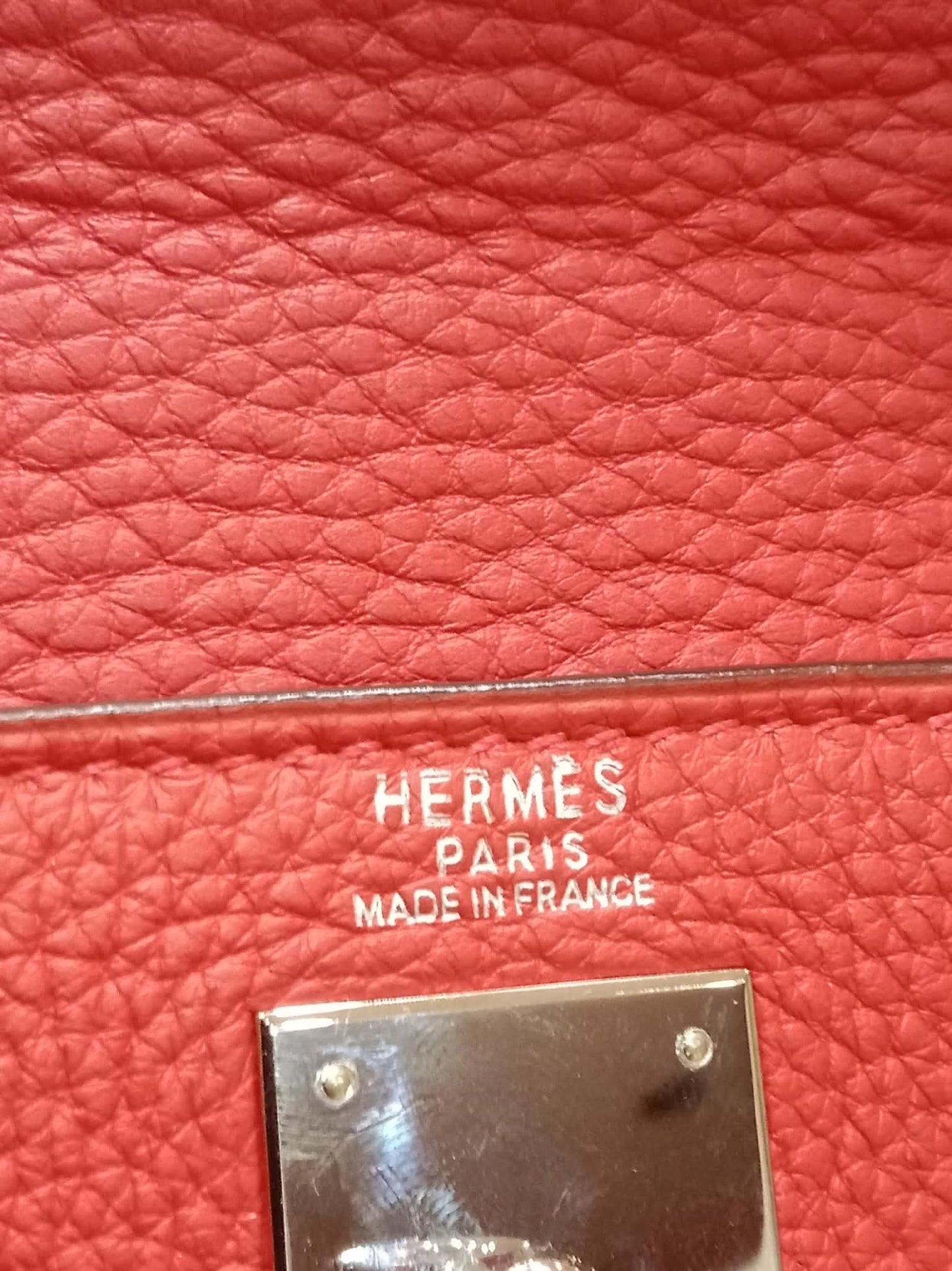 Hermes Kelly 32 Rouge Casaque Togo Stamp I Square 2005